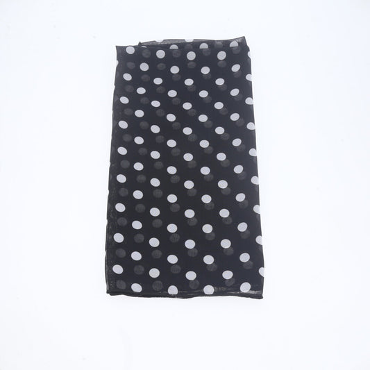 Lenço de Cetim com Estampa de Poá Preto