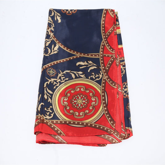 Lenço de Cetim Feminino Estampado Indiano Vermelho