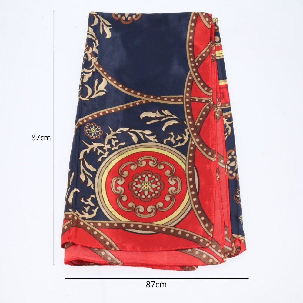 Lenço de Cetim Feminino Estampado Indiano Vermelho