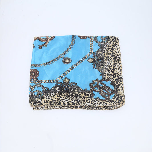 Lenço Feminino de Cetim Pequeno Azul