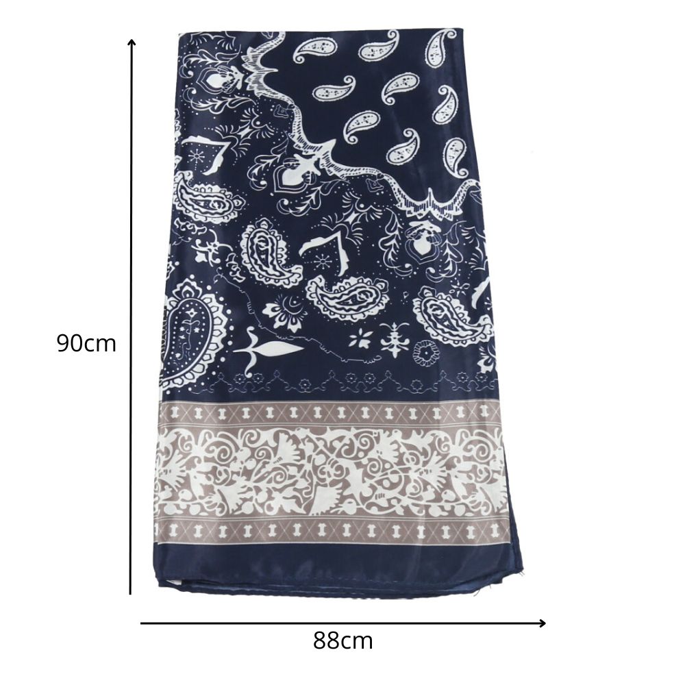 Lenço Bandana Chique Estampado Marfim