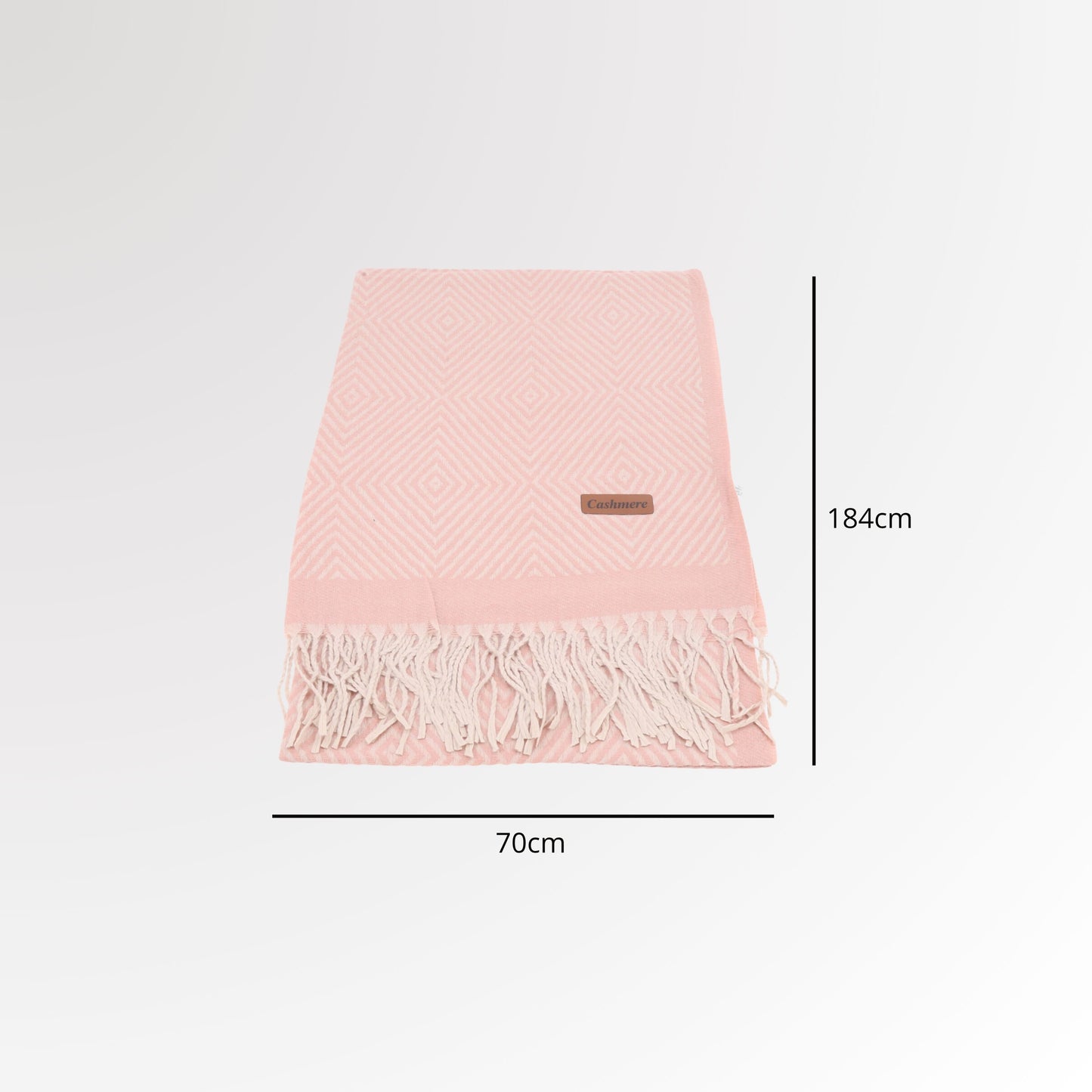 Cachecol em Tecido com Estampa Listrada Rosa
