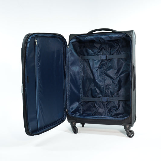 Mala Média de Viagem em Nylon – Leve e com Rodas 360º Preto