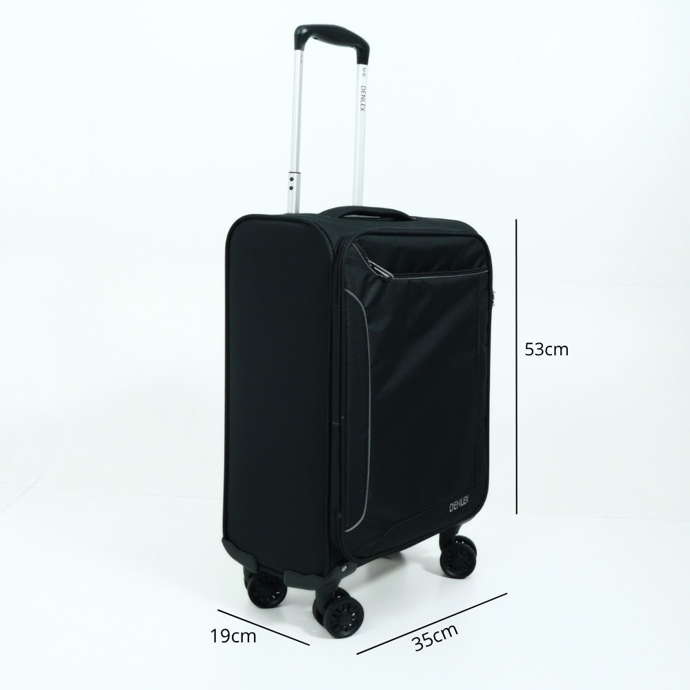 Mala de Bordo Pequena Super Leve em Tecido Preto