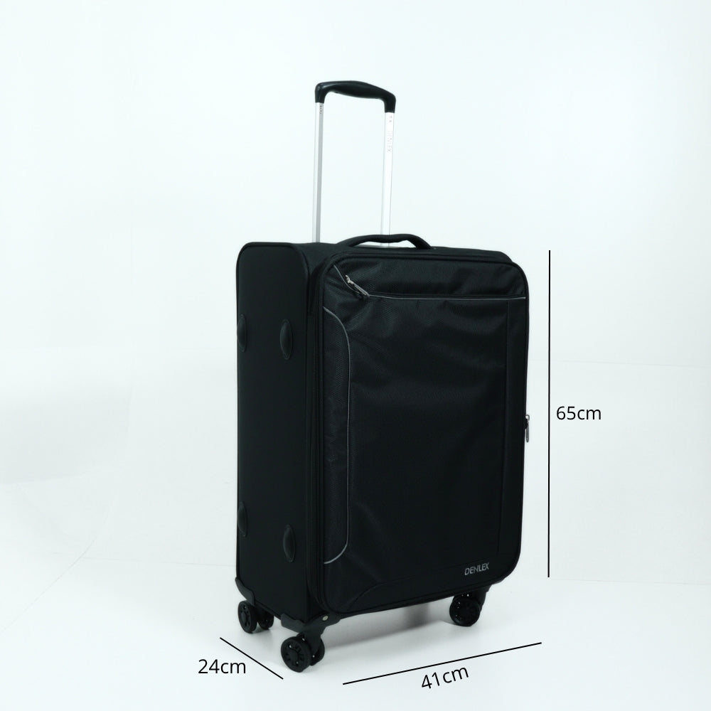 Mala de Viagem Média Super Leve em Tecido Preto