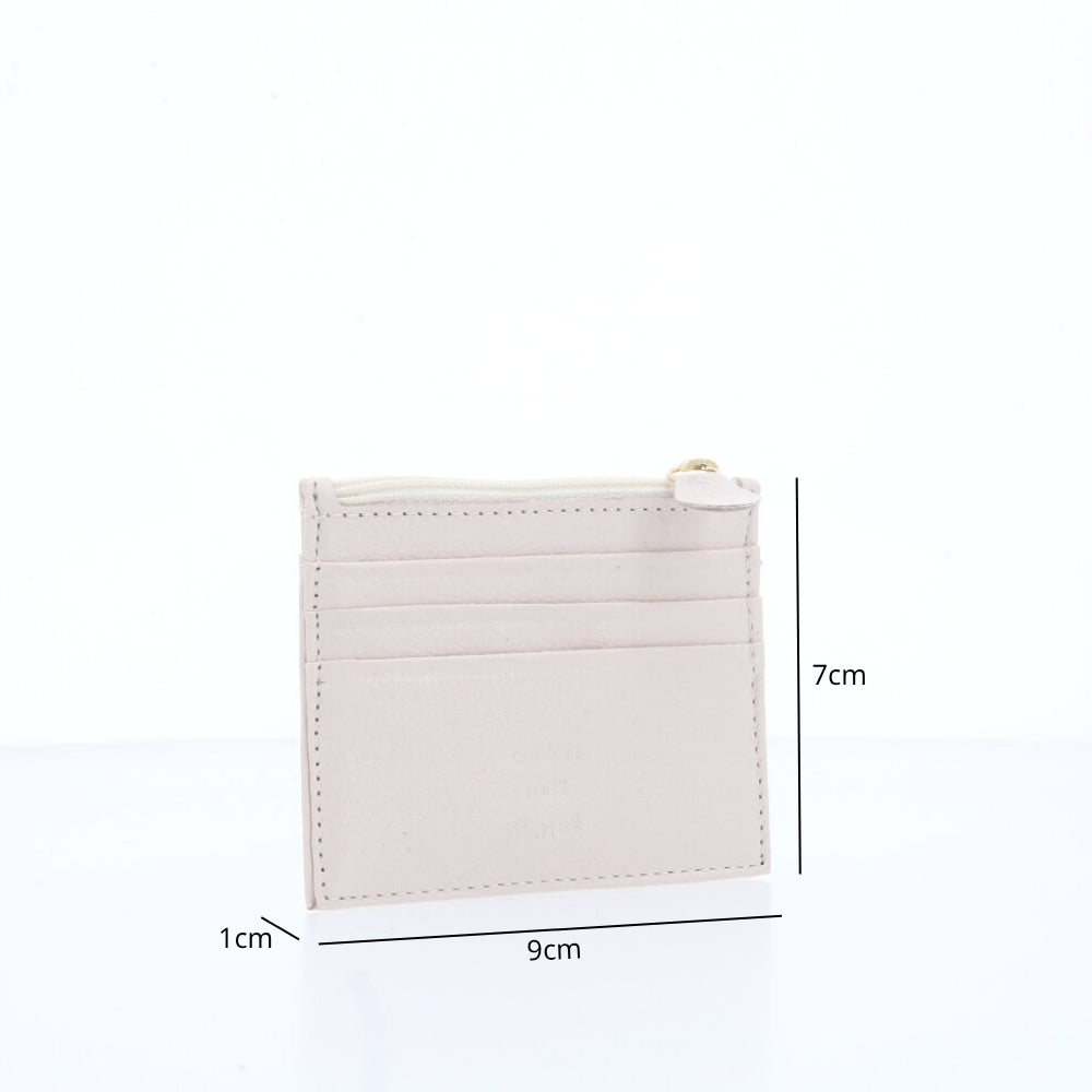 Porta Cartão Unissex em Couro Marfim