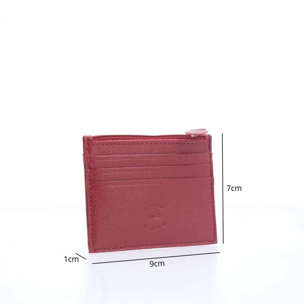 Porta Cartão Unissex em Couro Vermelho