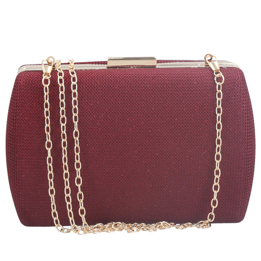 Clutch Feminina em Tecido com Alça de Corrente Vermelho