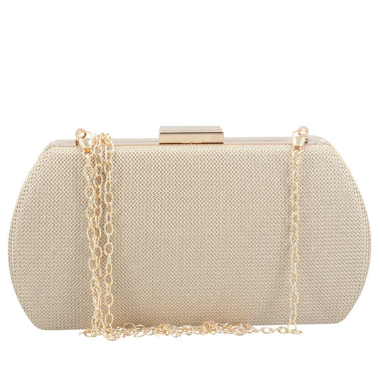 Clutch Feminina Estruturada com Corrente Ouro