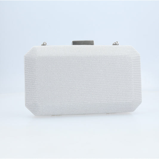 Bolsa Clutch de Festa com Design Minimalista Prata