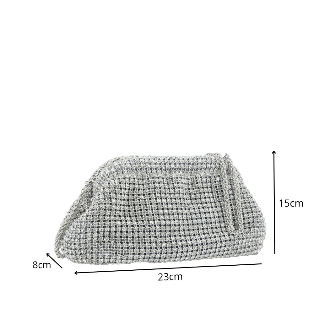 Bolsa Clutch de Festa com Design Minimalista Prata