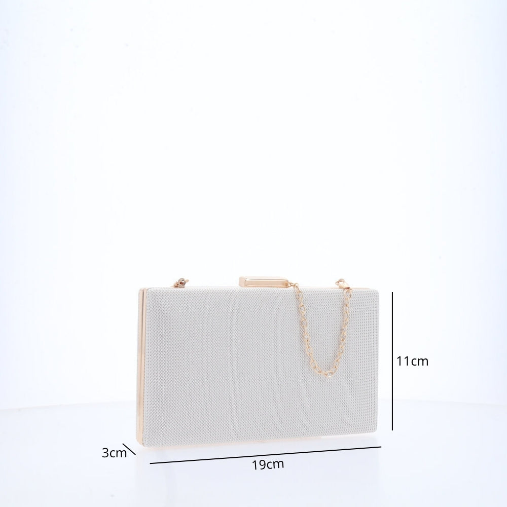 Bolsa Clutch Feminina Transversal Luxo Festa Marfim