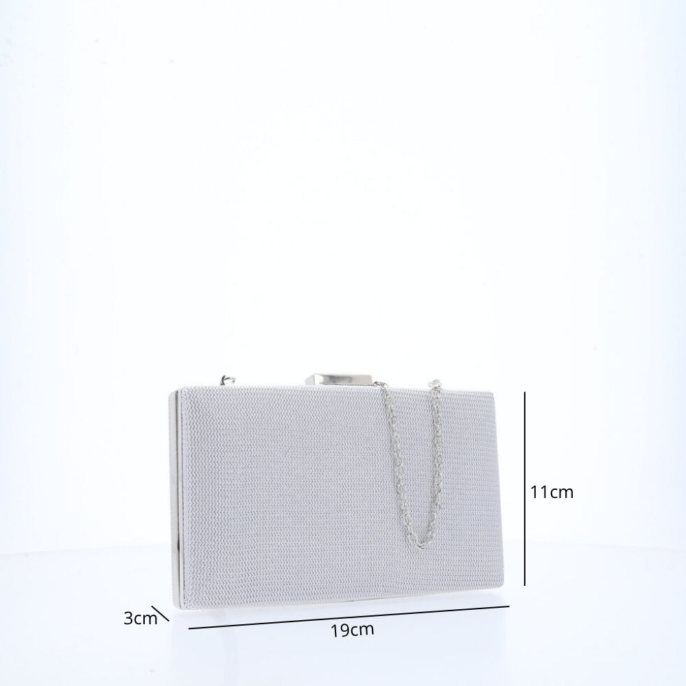Bolsa Clutch Feminina Transversal Luxo Festa Prata
