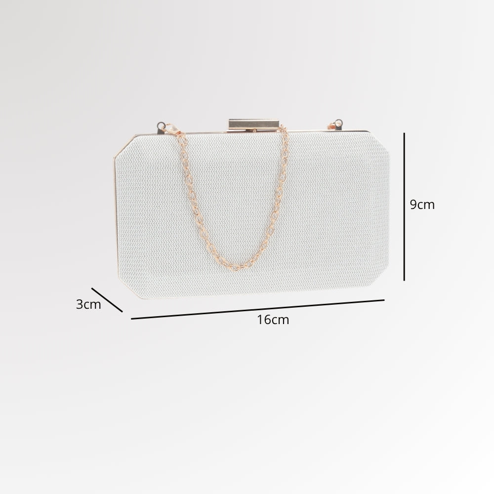 Bolsa Clutch de Festa com Design Minimalista Marfim