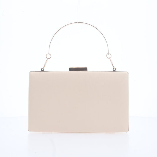 Bolsa Festa Feminina com Flores Aplicadas Marfim