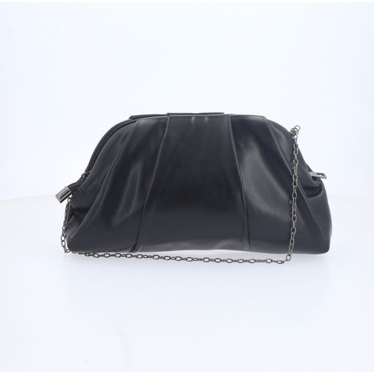 Bolsa Clutch Feminina para Festa com Tachas Douradas Preto