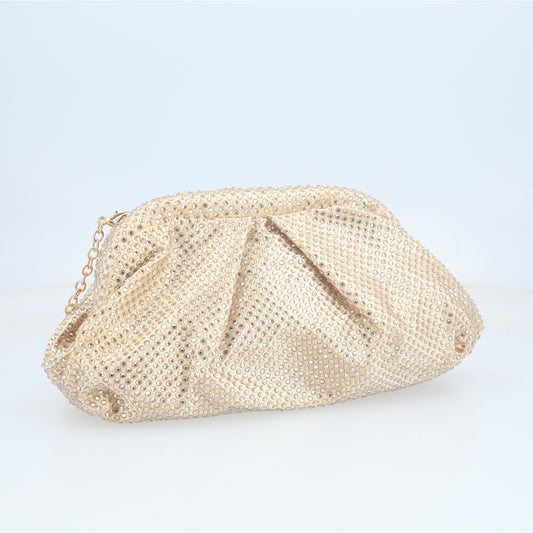 Bolsa Festa de Strass Transversal Ouro