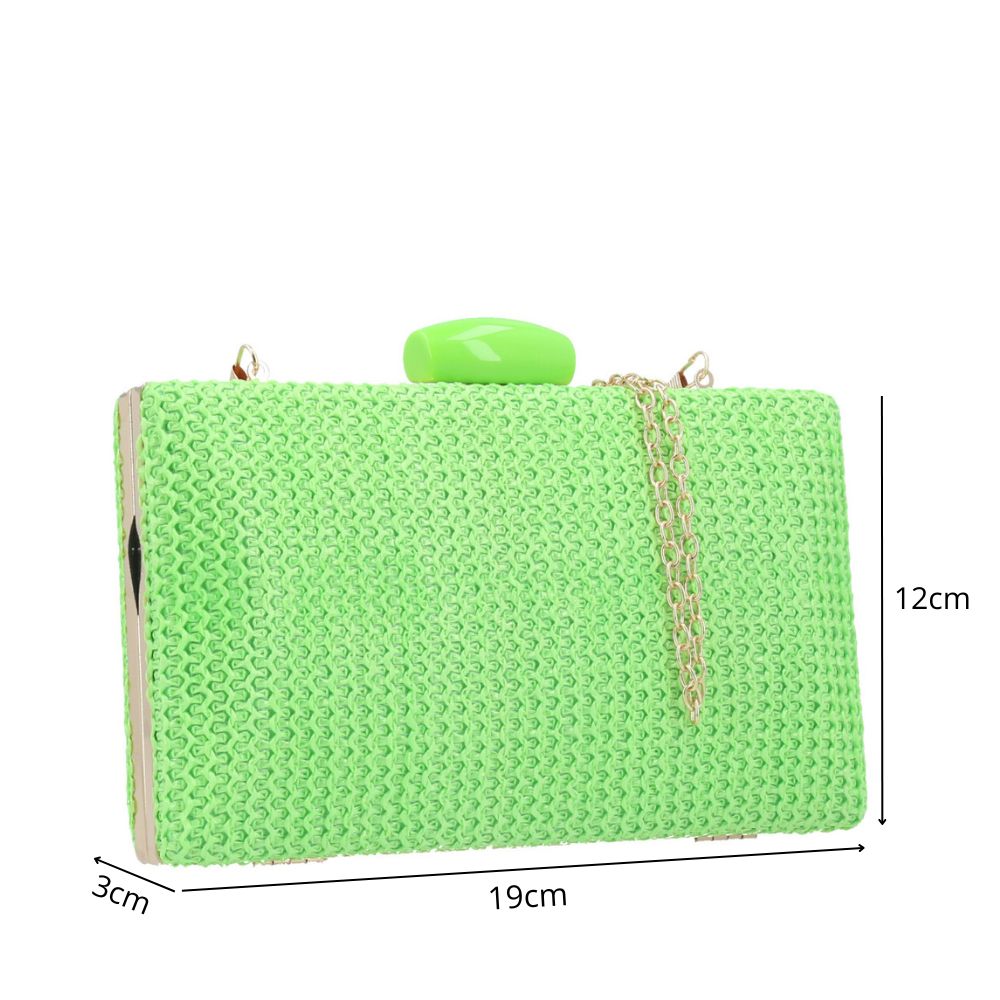 Bolsa Clutch de Ráfia Verde