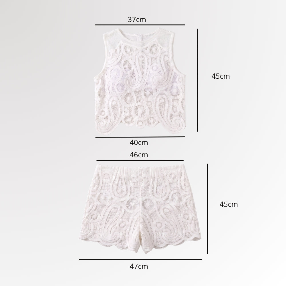 Conjunto Saída de Praia Feminino Top e Short Branco