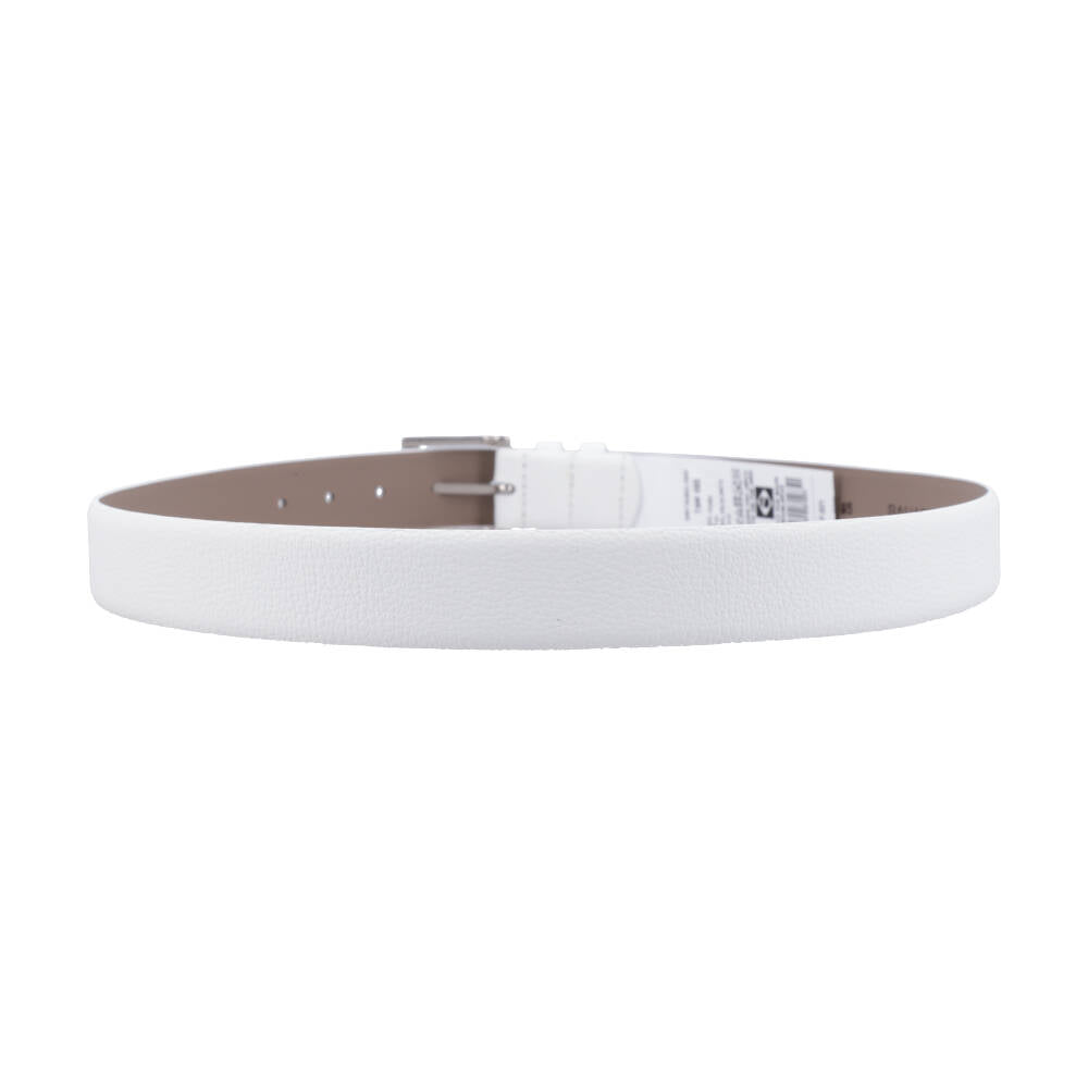 Cinto Masculino de Couro com Fivela de Metal  Branco