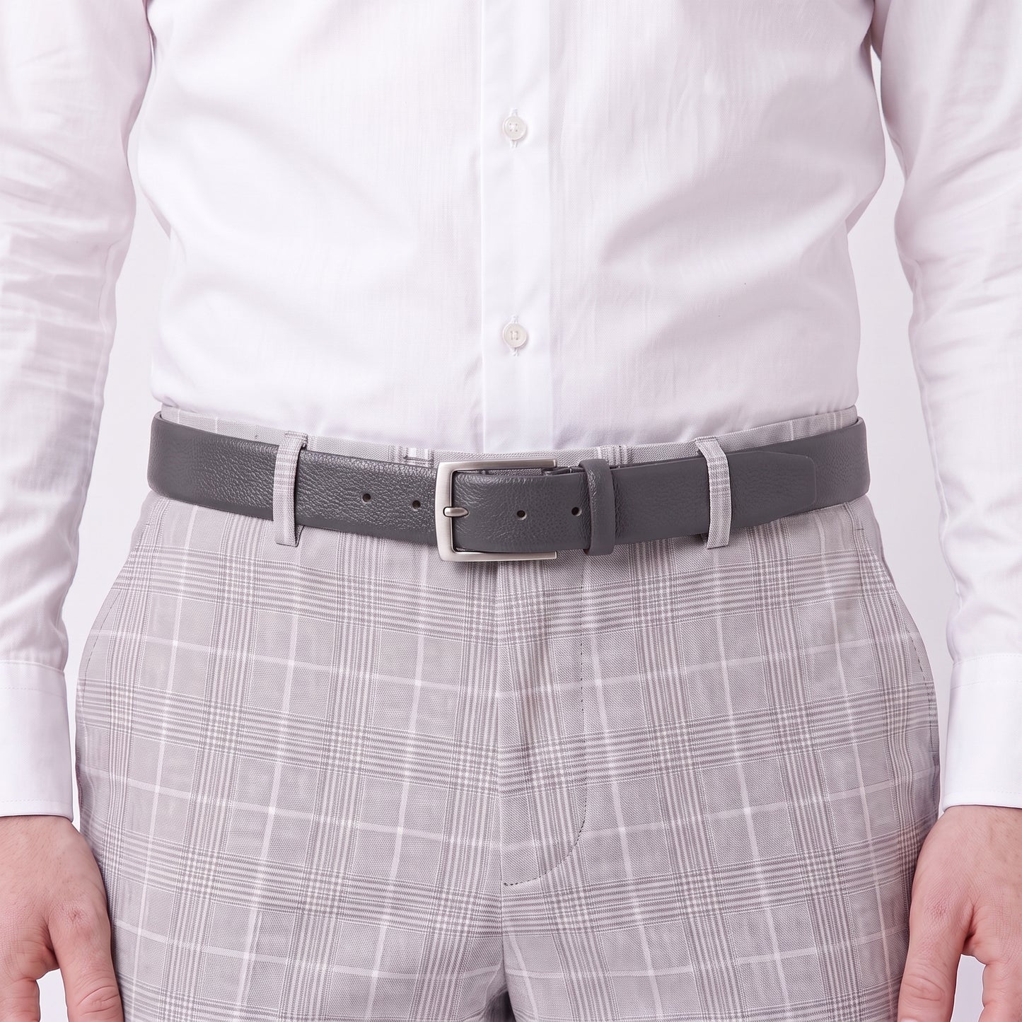 Cinto Masculino de Couro com Fivela de Metal  Marrom