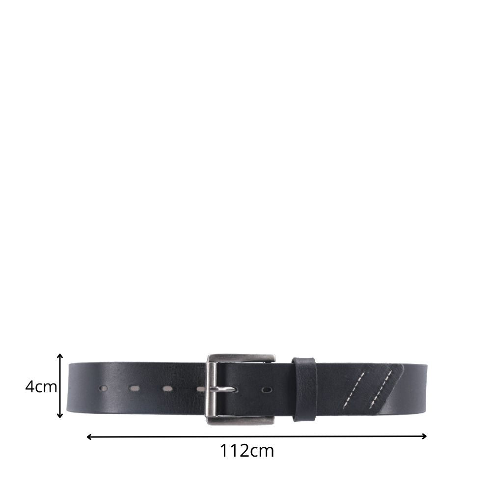 Cinto Masculino de Couro com Fivela de Metal  Preto