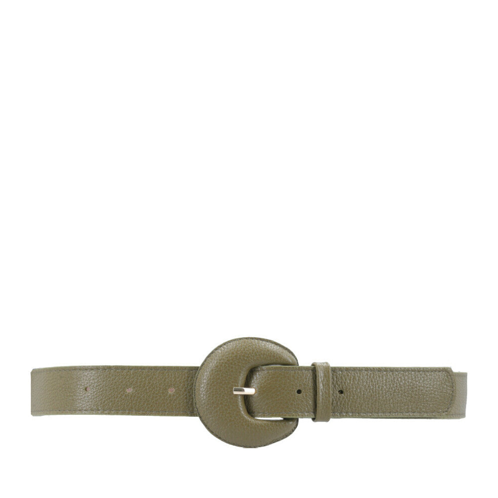 Cinto Feminino Couro Legítimo Fivela Meia Lua Moda Casual Verde claro