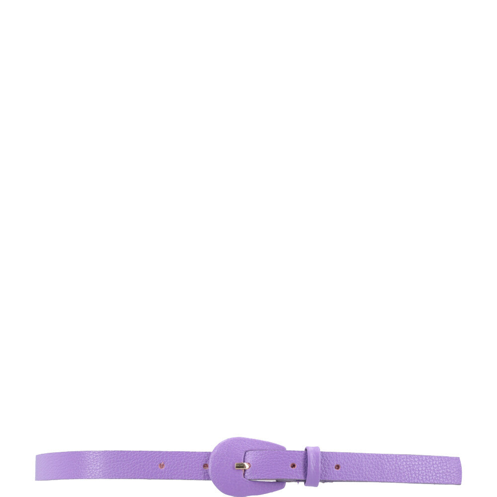 Cinto Feminino de Couro com Fivela Encapada Oval Lilas