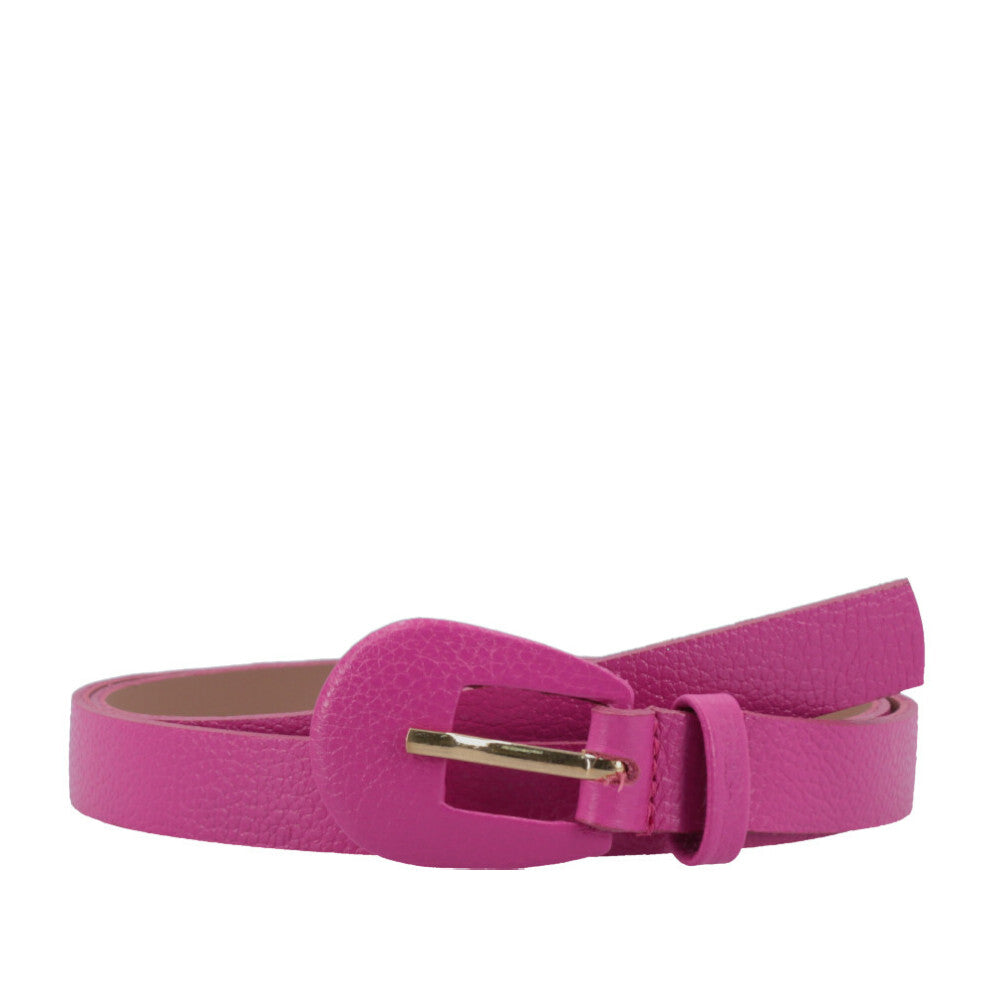 Cinto Feminino de Couro com Fivela Encapada Oval Pink