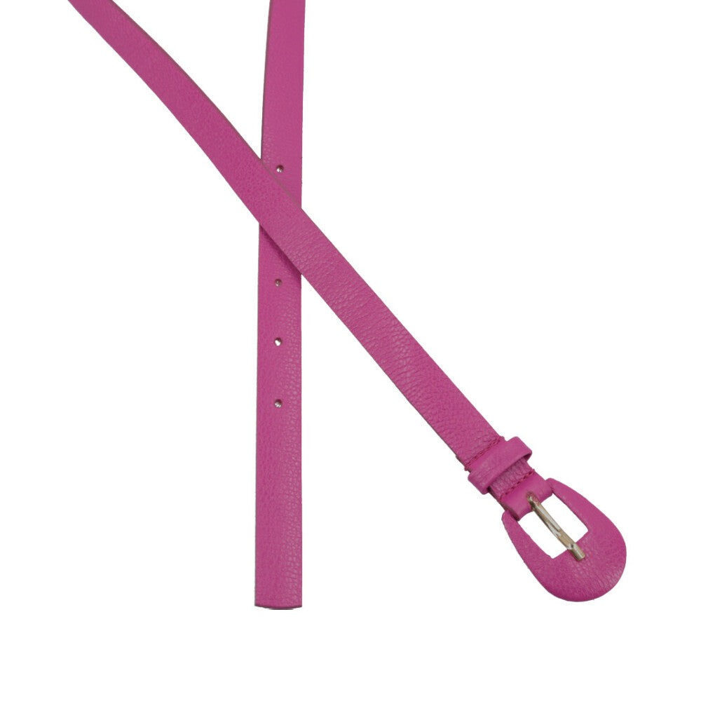 Cinto Feminino de Couro com Fivela Encapada Oval Pink