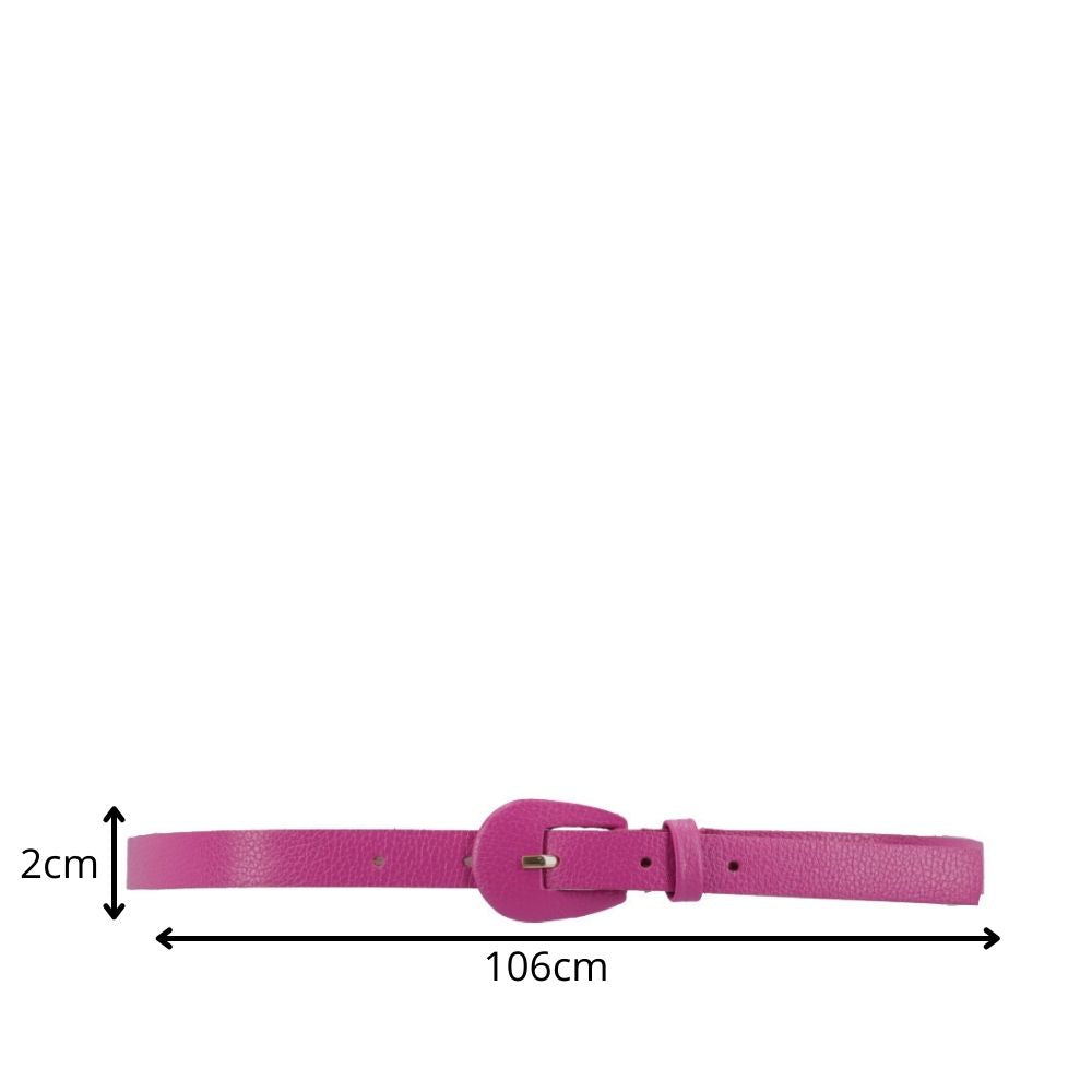 Cinto Feminino de Couro com Fivela Encapada Oval Pink