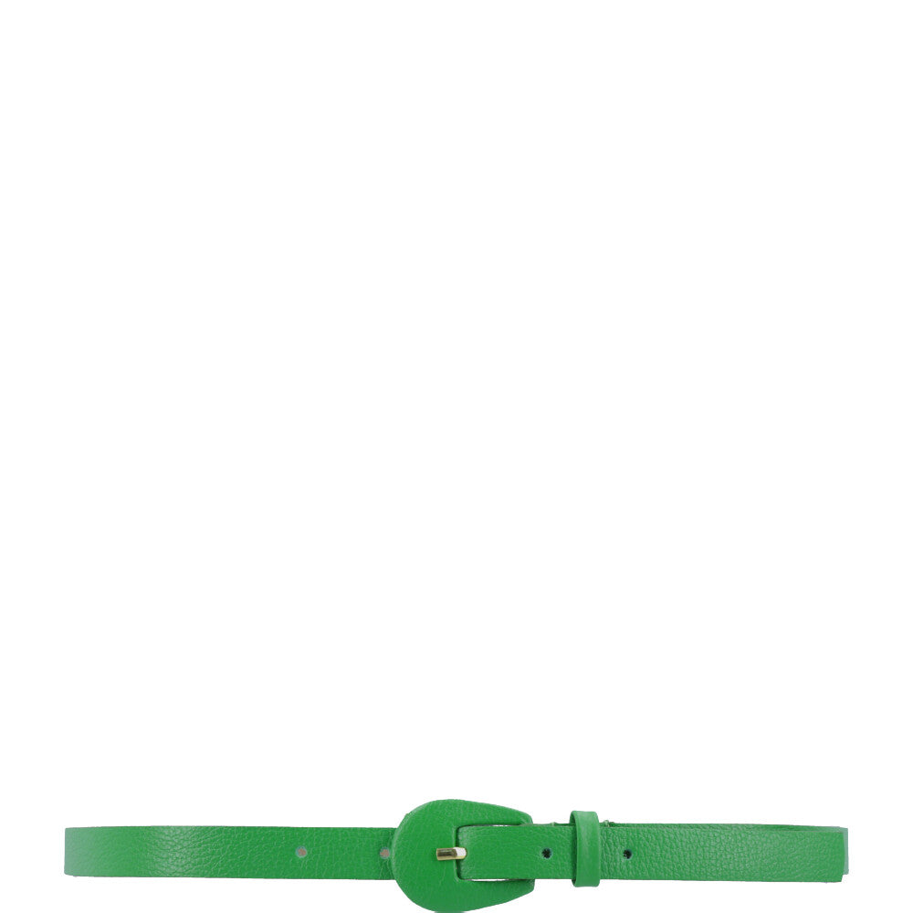 Cinto Feminino de Couro com Fivela Encapada Oval Verde