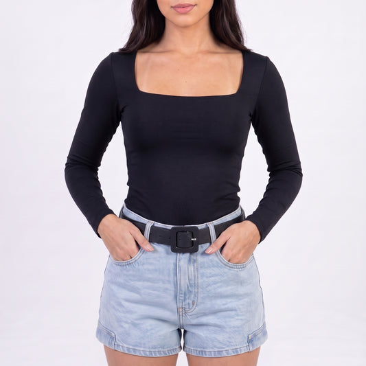 Cinto de Couro Legítimo com Fivela Encapada Preto