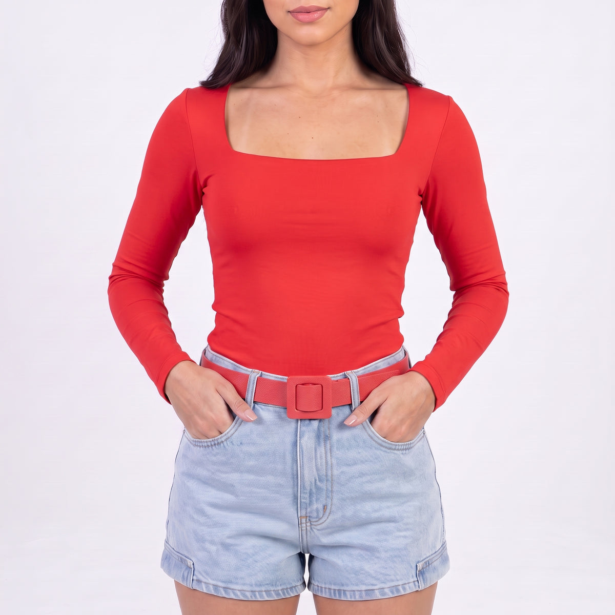 Cinto de Couro Legítimo com Fivela Encapada Vermelho