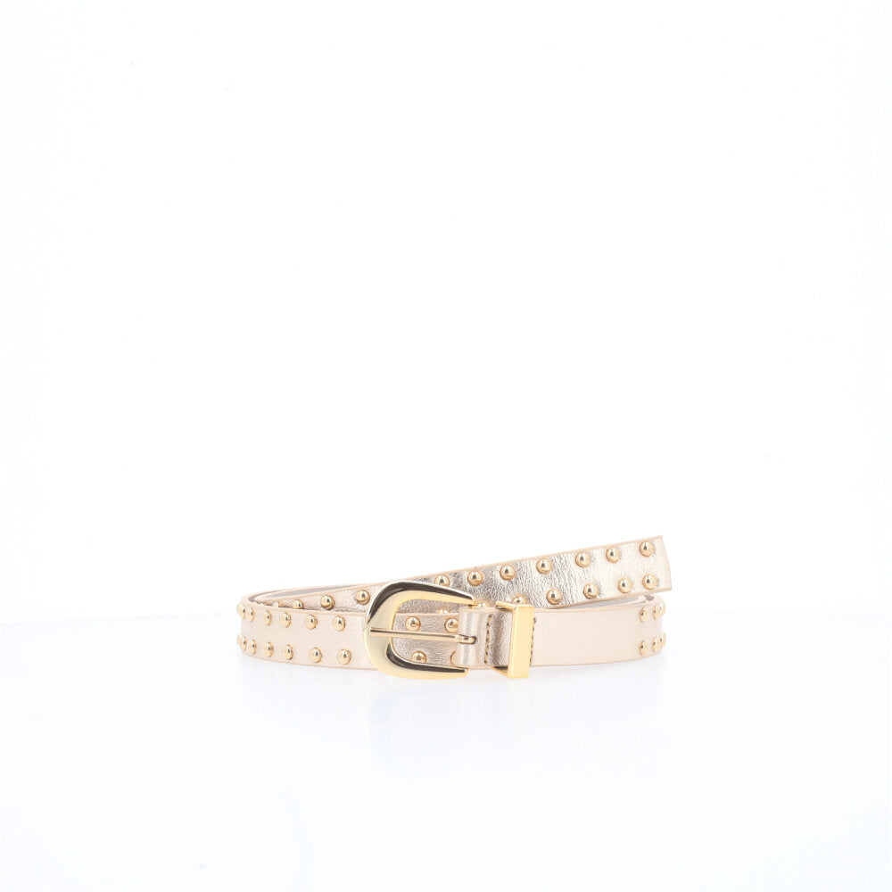 Cinto Feminino em Couro Ouro claro