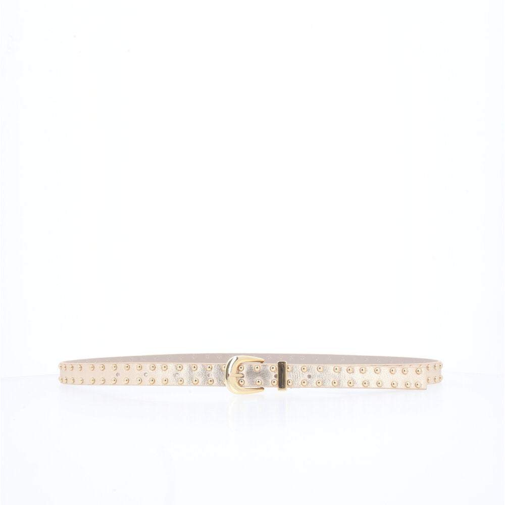 Cinto Feminino em Couro Ouro claro
