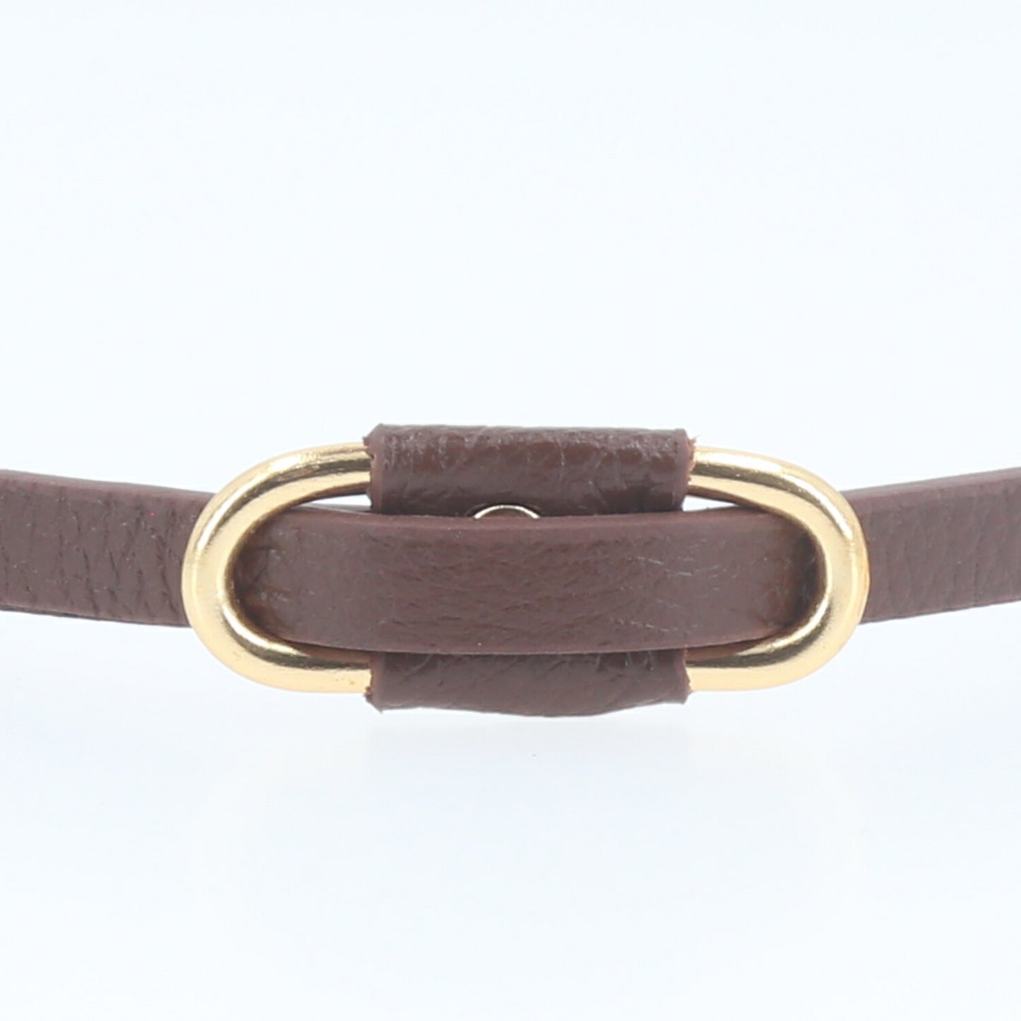 Cinto de Couro com Fivela Retangular Metalizada Marrom