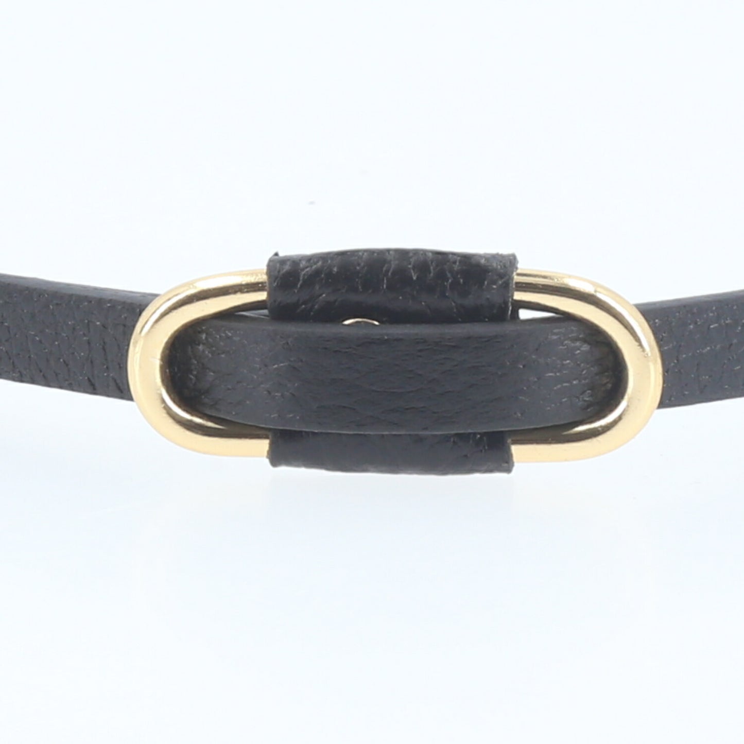 Cinto de Couro com Fivela Retangular Metalizada Preto