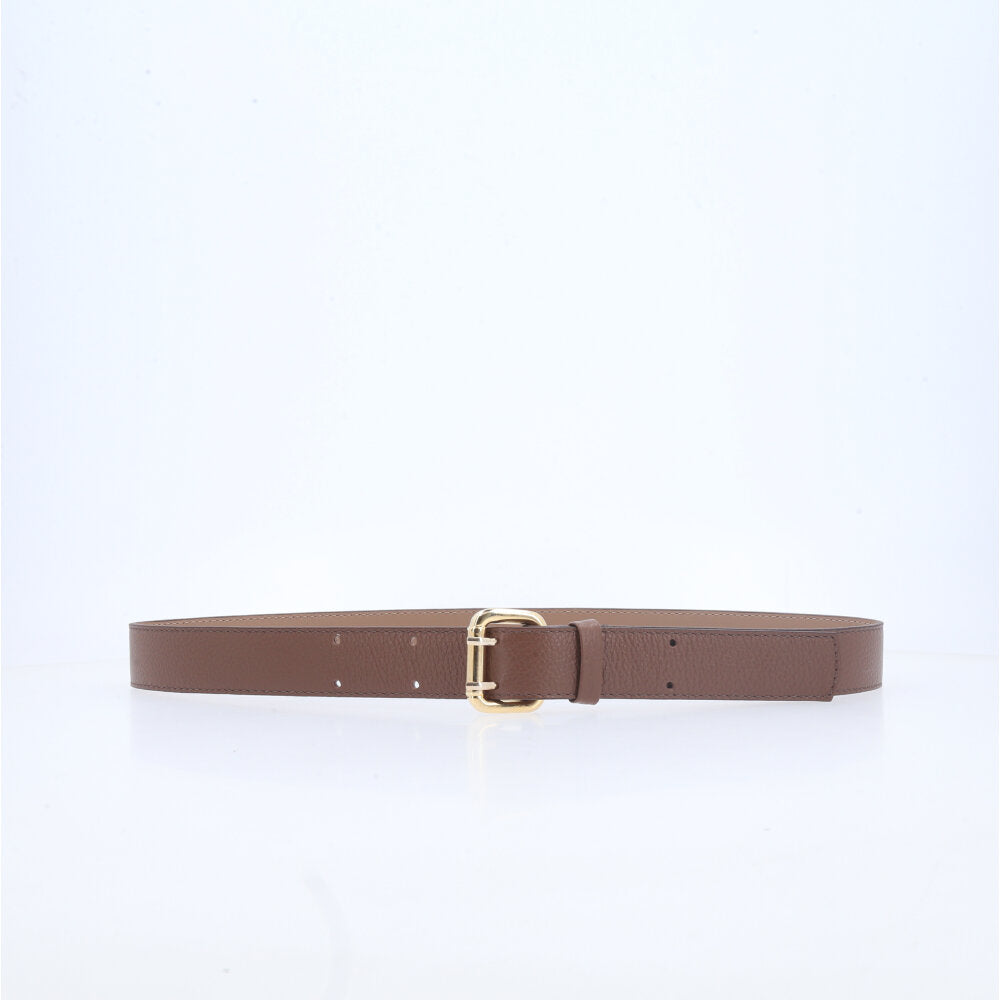 Cinto Feminino em Couro com Pino Duplo Marrom