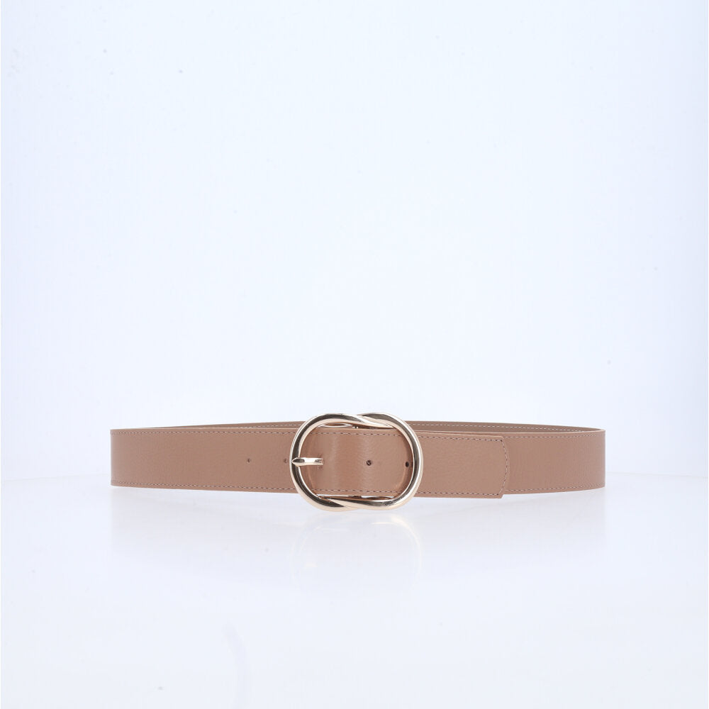 Cinto Feminino em Couro Bege