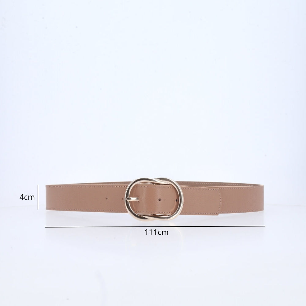 Cinto Feminino em Couro Bege