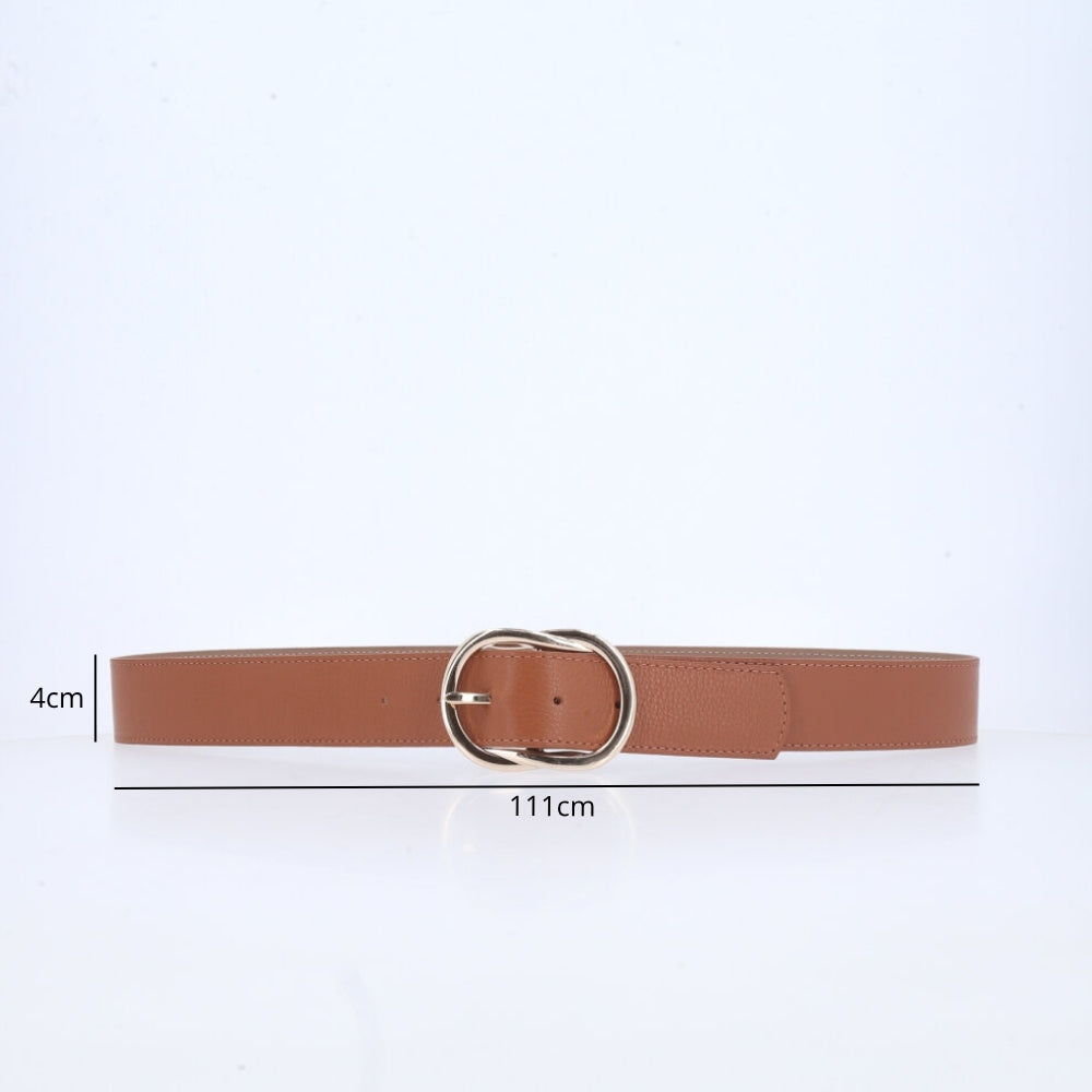 Cinto Feminino em Couro Caramelo