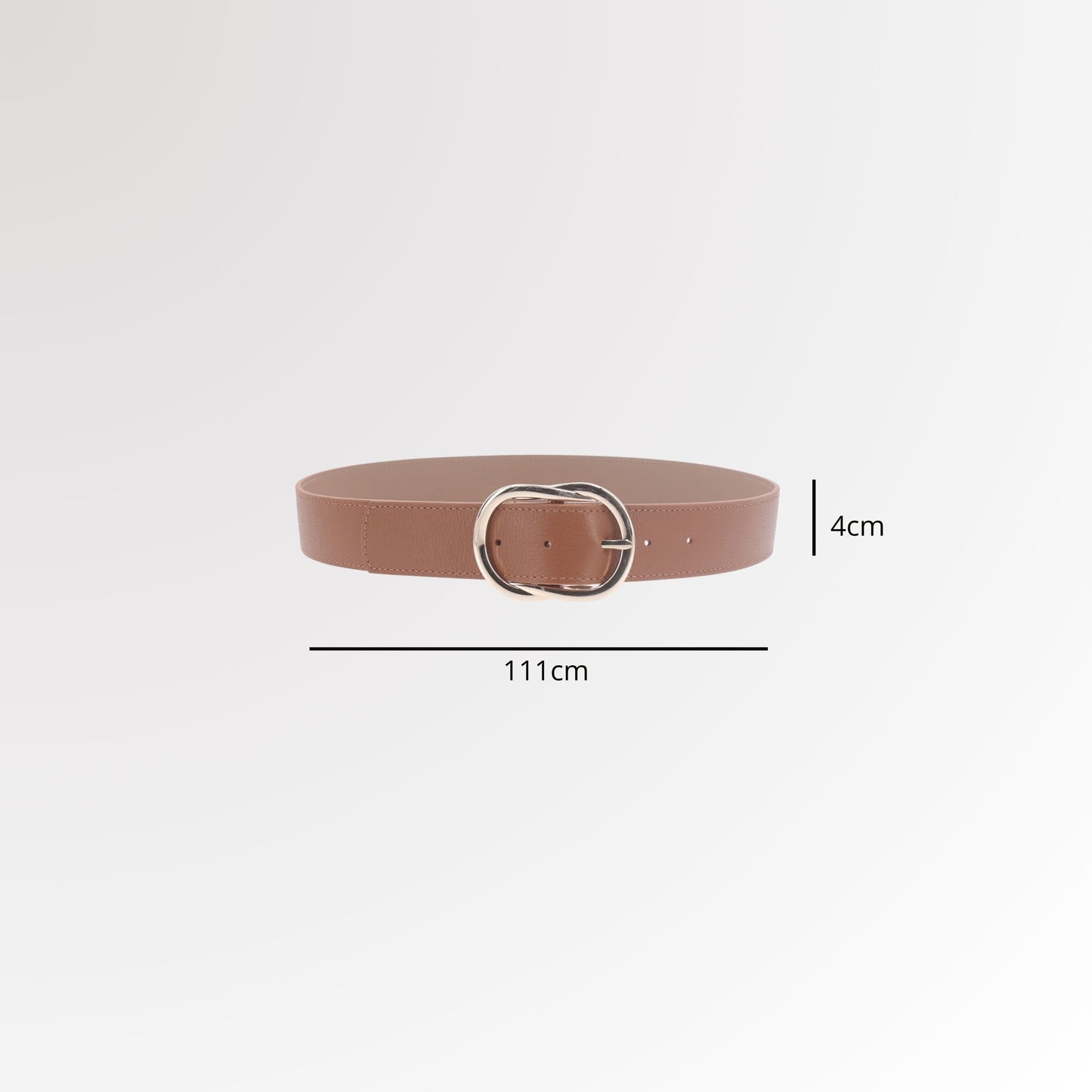 Cinto Feminino de Couro com Fivela em Design Torcido Caramelo