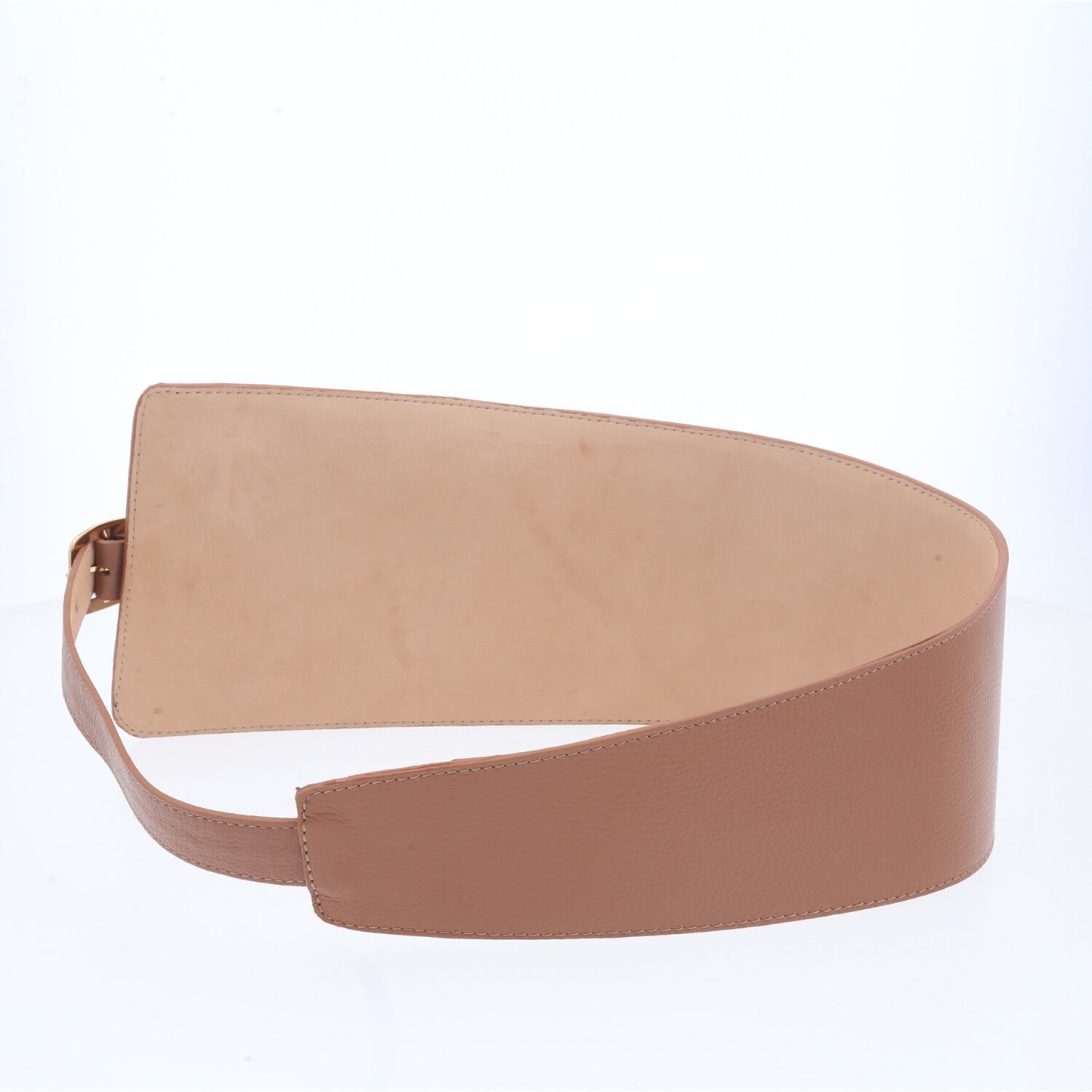 Cinto Feminino de Couro com Belt Bag - Pochete Integrada Caramelo