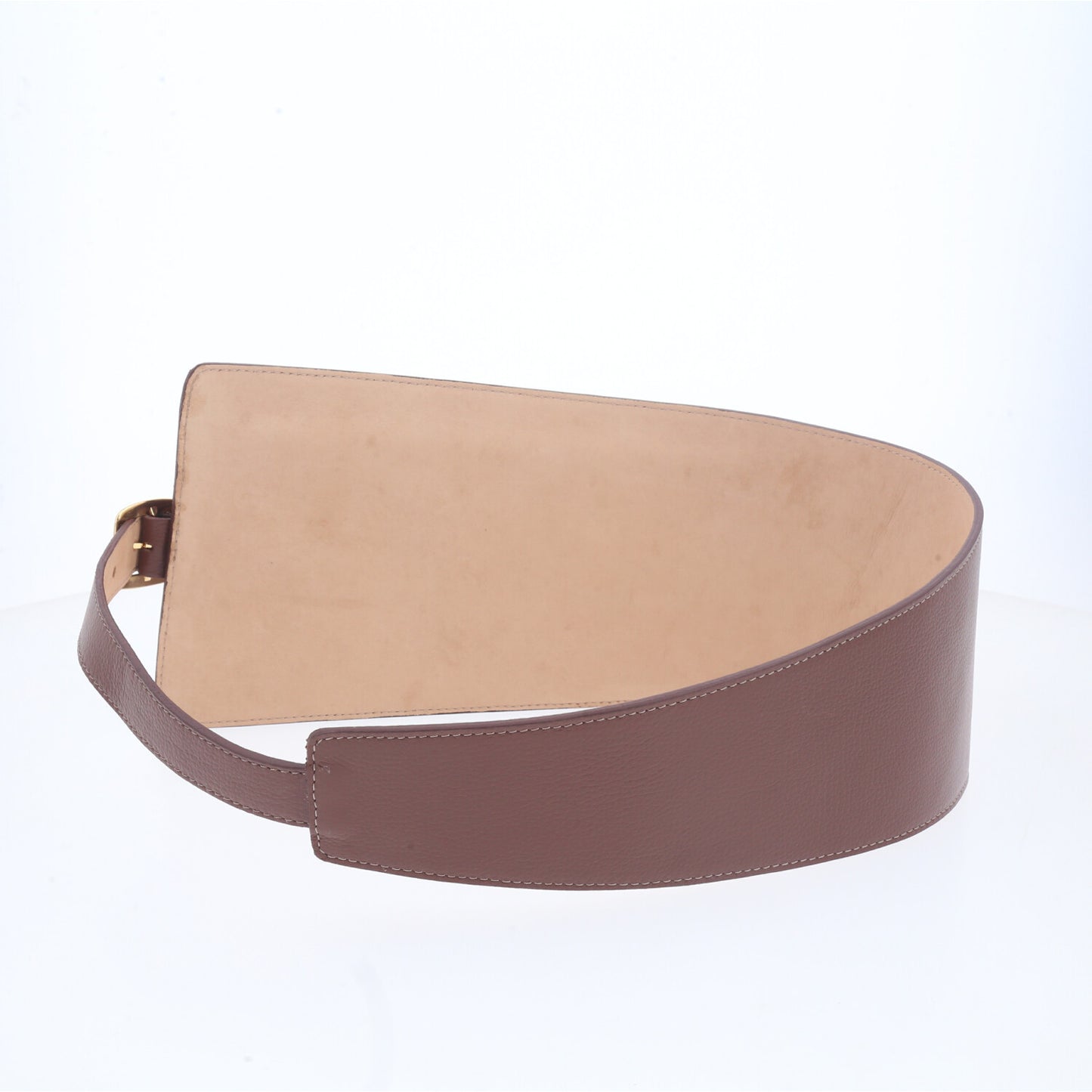 Cinto Feminino de Couro com Belt Bag - Pochete Integrada Marrom