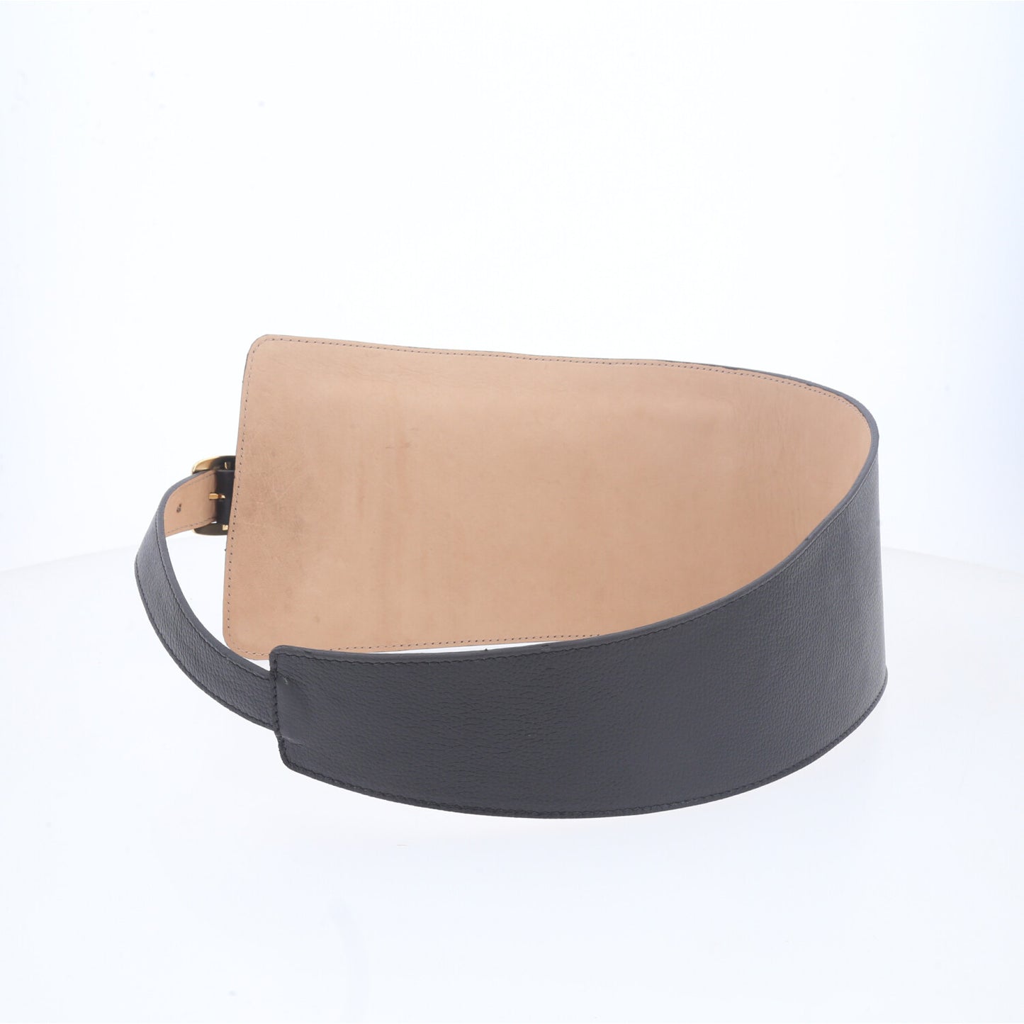 Cinto Feminino de Couro com Belt Bag - Pochete Integrada Preto