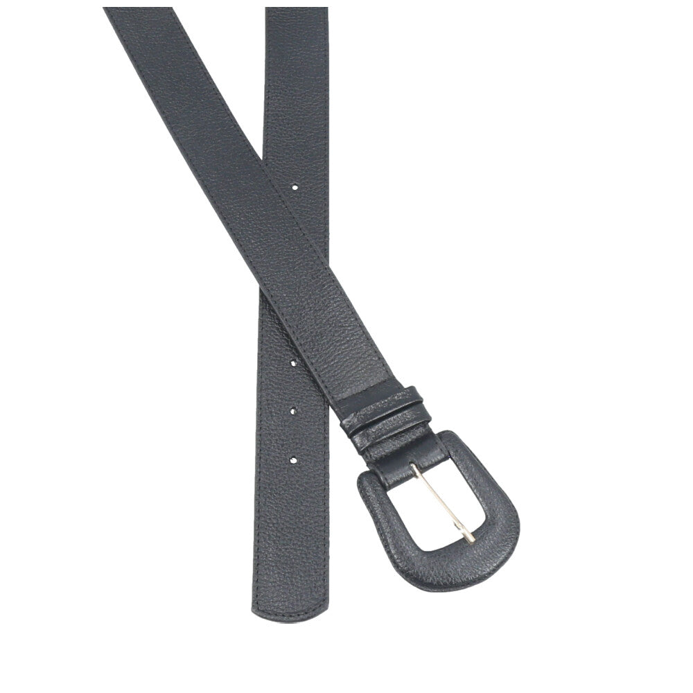 Cinto Feminino de Couro com Fivela Encapada Preto