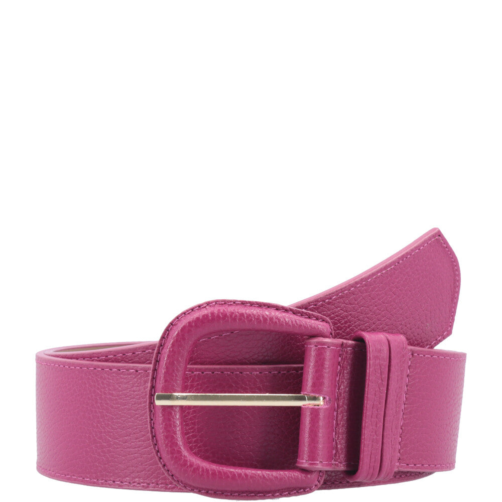 Cinto Maxi Feminino de Couro com Fivela Encapada Pink