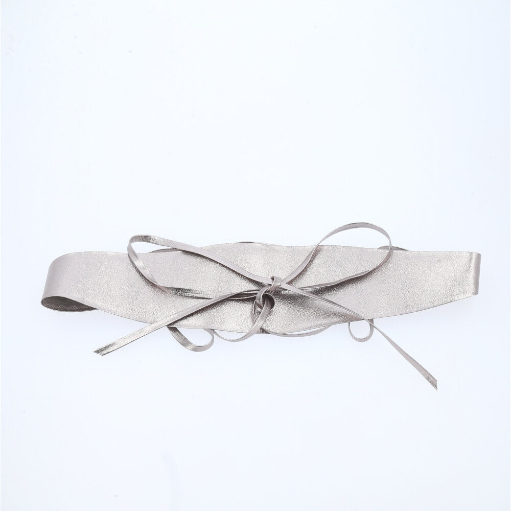 Cinto de Couro Faixa Samira Bauarte Cinza escuro