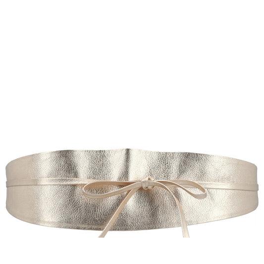 Cinto de Couro Faixa Samira Bauarte Ouro claro